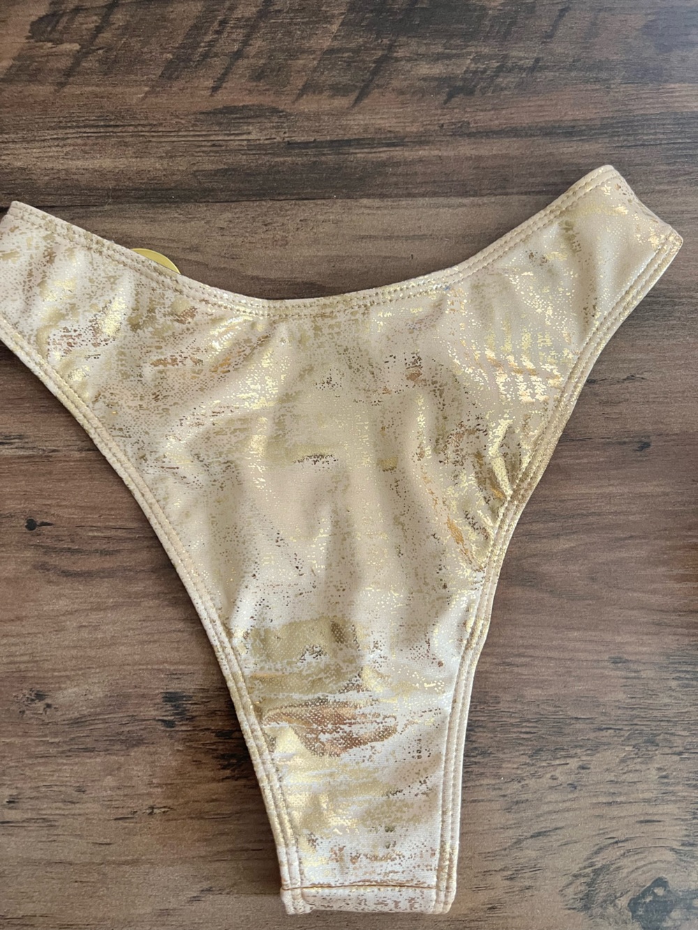 Metallic Gold Halter Ring-Accent Bikini Set - Picture 9 of 12